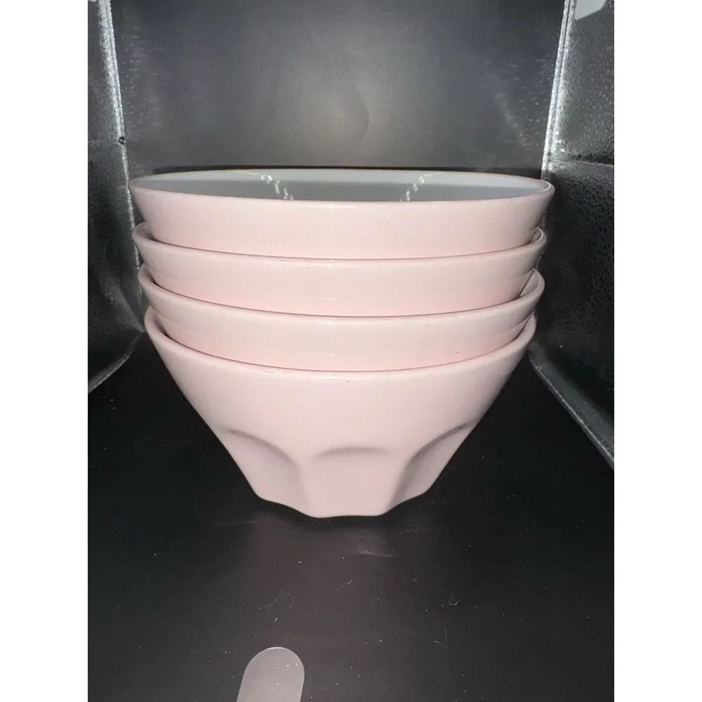 Ikea Pokal Set 4 Pink Cereal Bowls 5.5